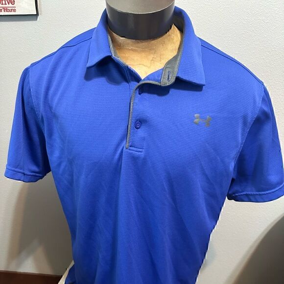 Under Armour HeatGear Mens XL Blue Short Sleeve Polo - Picture 1 of 5
